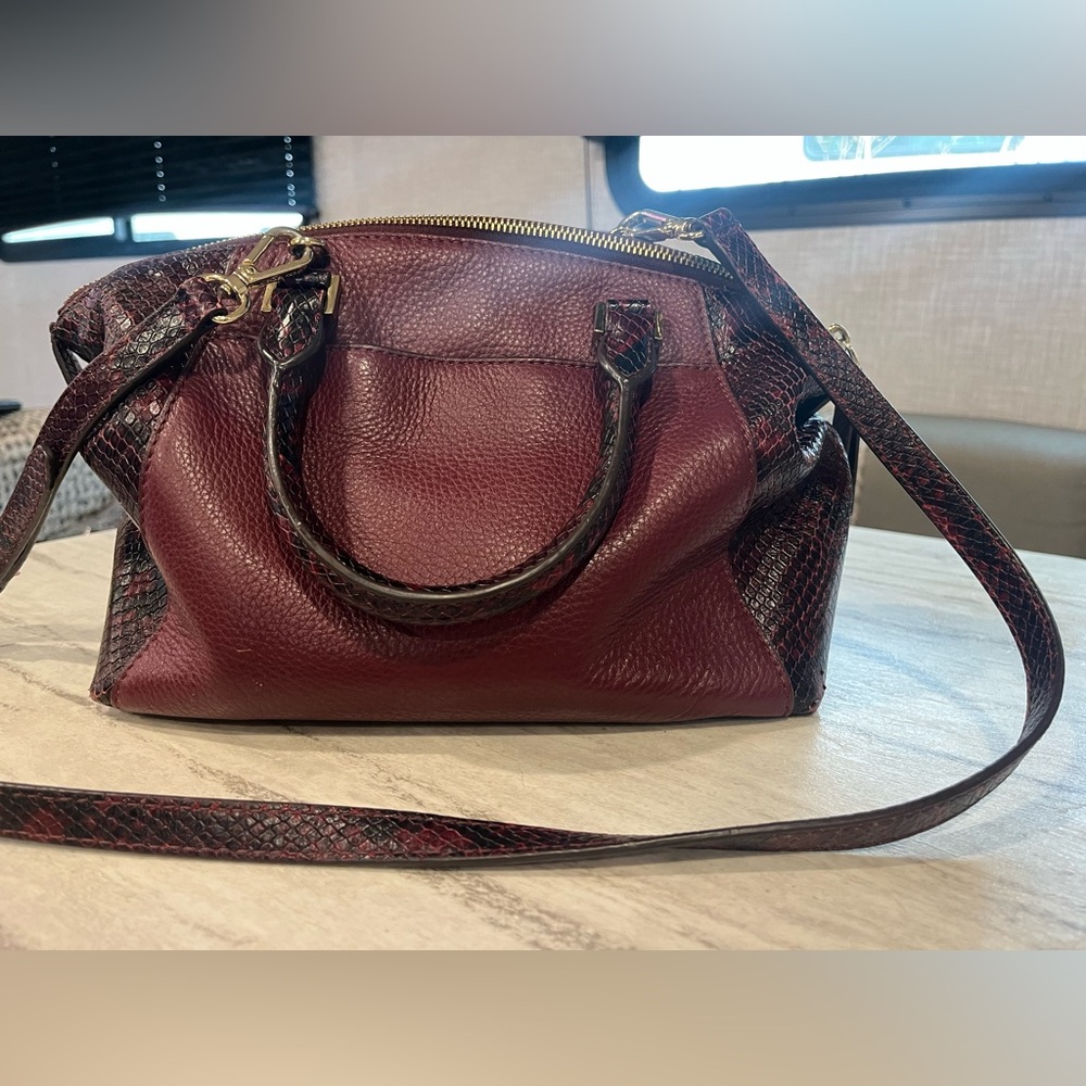 Michael Kors Leather Python Purse W Crossbody Str… - image 2